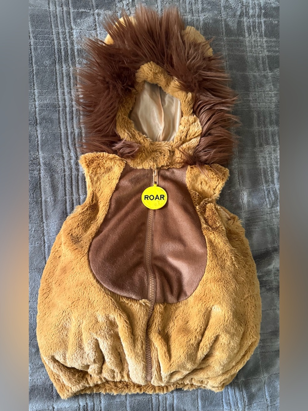 Roar Brown and Tan Plush Lion Costume Vest